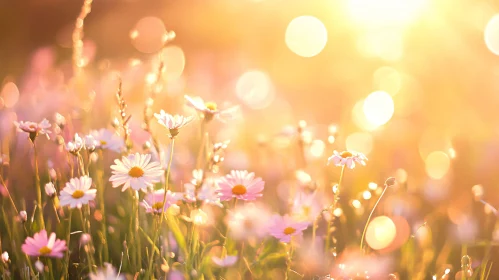 Sunlit Daisy Field Blossoming in Warmth