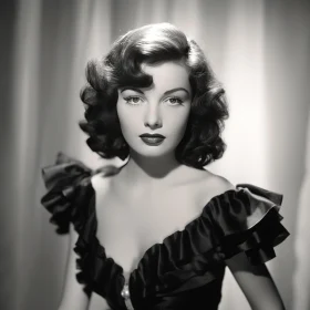 Retro Hollywood Glamour - A Woman in Monochrome