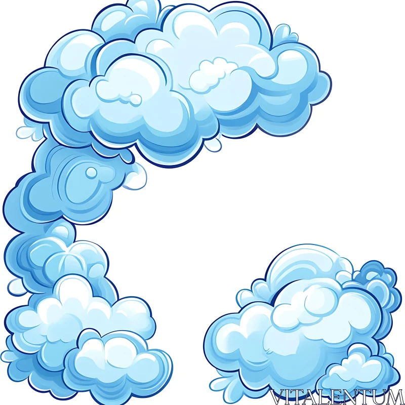 Playful Blue Cloud Illustration AI Image