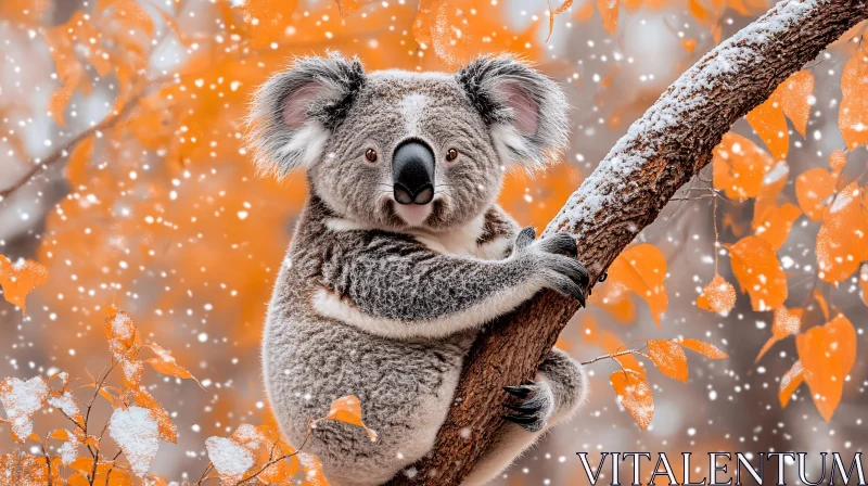 AI ART Autumn Koala in Snow