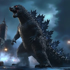 Monstrous Godzilla in the City