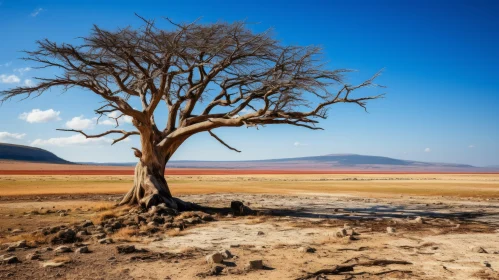 Solitary Tree in African-Inspired Landscape
