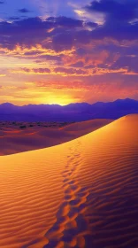 Sunset Over Desert Dunes