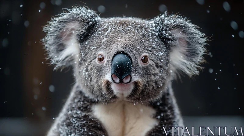 AI ART Koala Embraced by Snowflakes