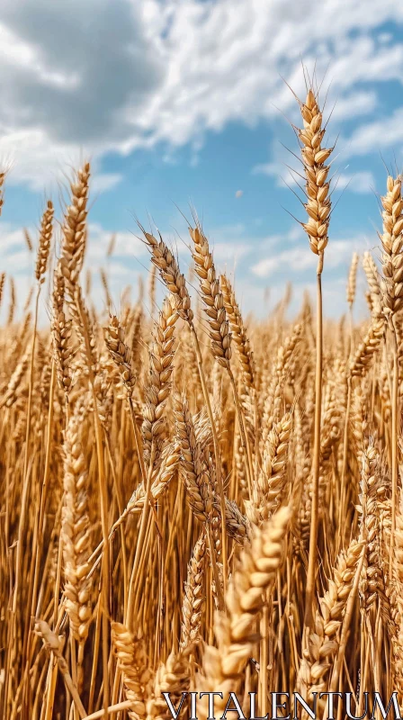 AI ART Ripe Wheat Field Against Bright Sky