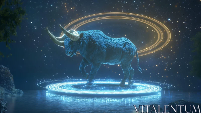 AI ART Ethereal Illuminated Bull