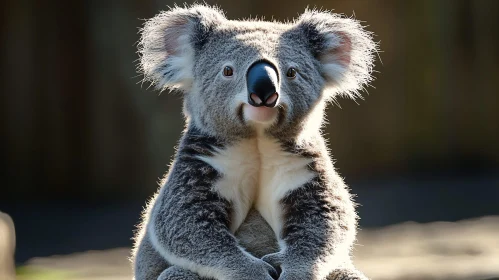 Koala in Sunlit Setting