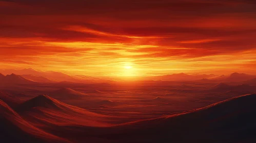 Golden Sunset Over Majestic Mountains