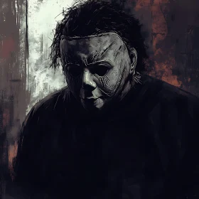 Eerie Figure in Dark Mask