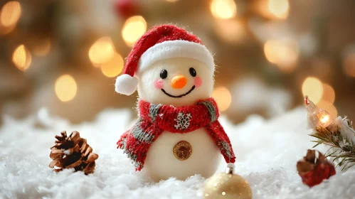 Festive Snowman with Holiday Decor