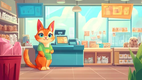 Playful Pet Shop Cartoon Interior
