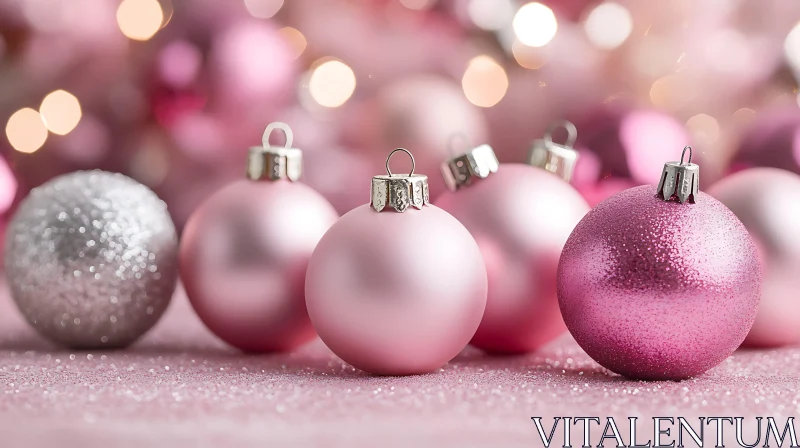 Festive Pink and Silver Christmas Baubles