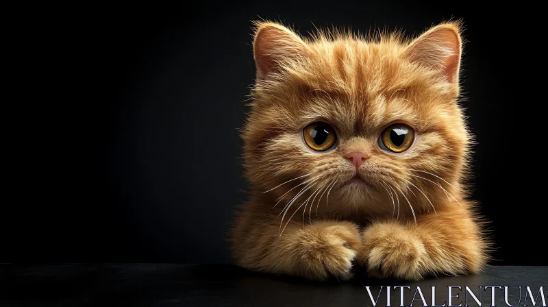 Cute Ginger Kitten Staring Intently