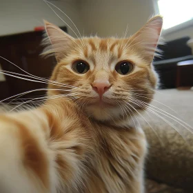 Adorable Cat Taking a Selfie