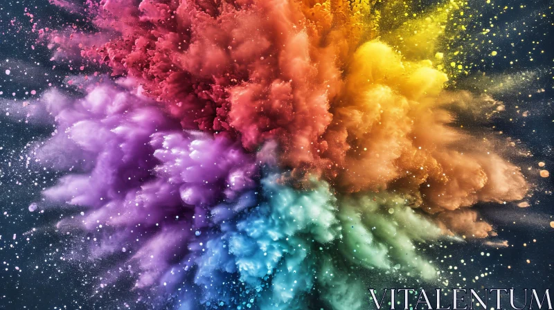 Colorful Powder Explosion: A Captivating Abstract Image AI Image