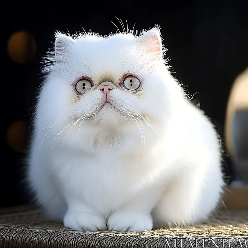 Cute Fluffy White Kitten