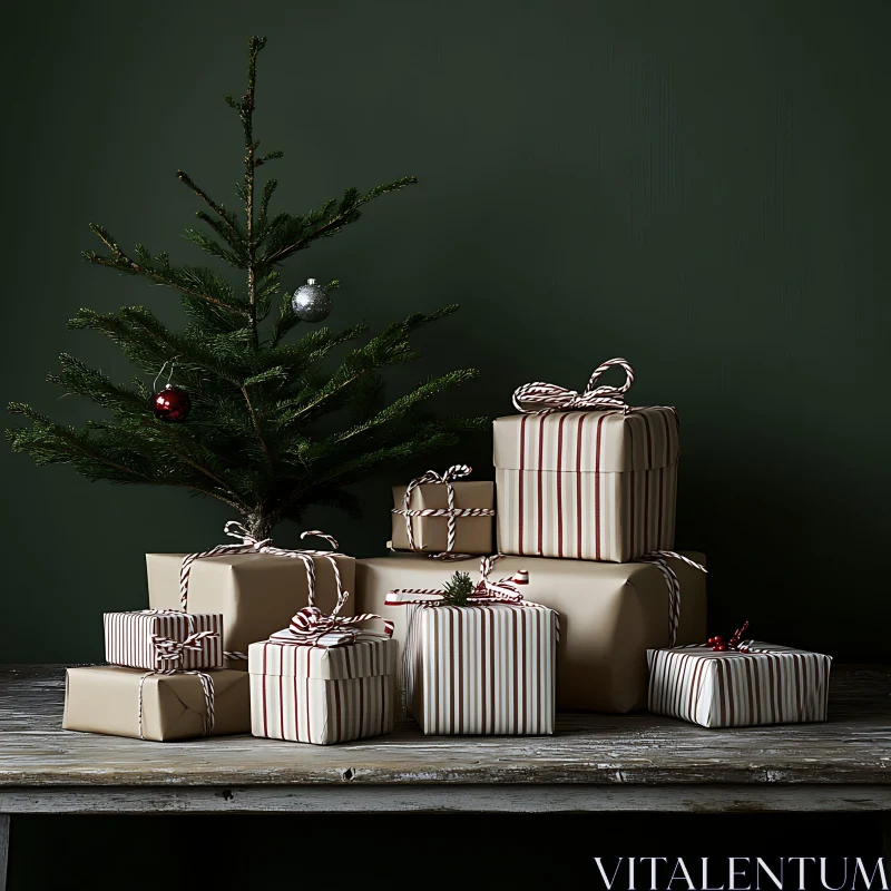 Christmas Scene with Wrapped Presents