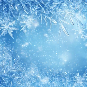 Frosty Winter Scene with Snowflakes