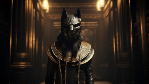 Mysterious 3D Rendering of Egyptian Jackal-Headed God