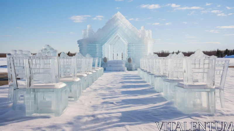 Serene Ice Wedding at Niagara Falls: A 21st Century Prairiecore Aesthetic AI Image