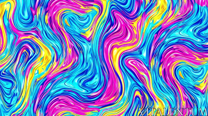 Vibrant Abstract Painting with Swirling Colors | Artistic Masterpiece AI Image