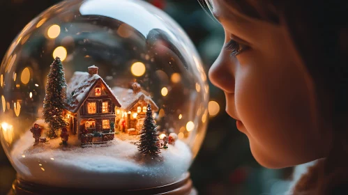 Magical Miniature Christmas Village in Snow Globe