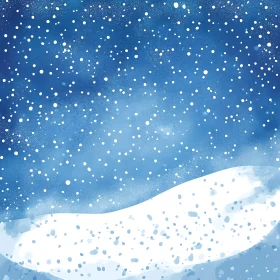 Snowy Night Abstract Art Piece