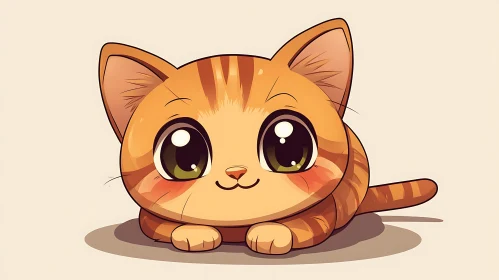 Charming Cartoon Kitten Illustration