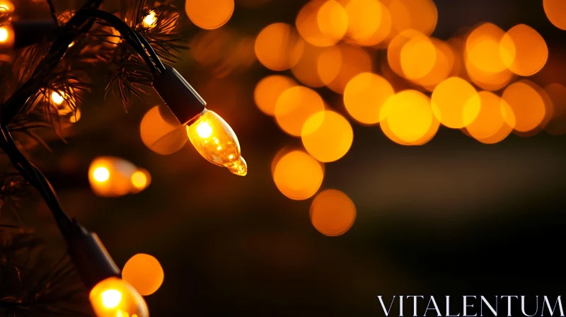 Festive String Lights with Bokeh AI Image