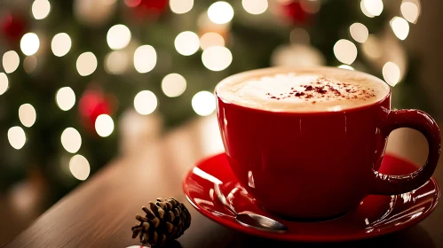 Holiday Coffee Ambiance with Bokeh