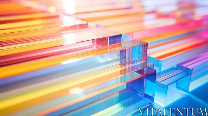 AI ART Colorful Glass Blocks Abstract Image