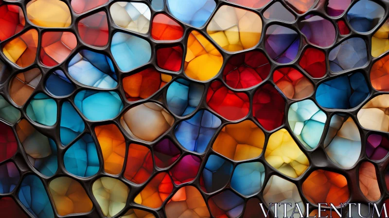 AI ART Colorful Stained Glass Window - Abstract Art