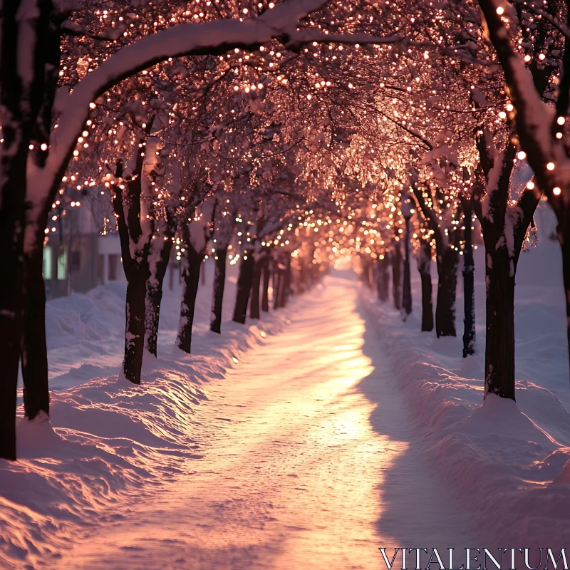 Magical Winter Wonderland Pathway AI Image