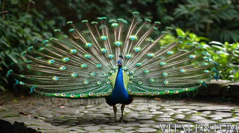 Exquisite Peacock in Full Plumage | Striking Feathers and Stunning Colors AI Image
