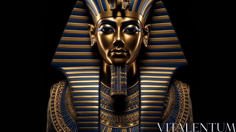 Golden Mask of Tutankhamun - Egyptian Pharaoh 18th Dynasty AI Image