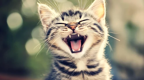 Laughing Kitten Close-Up