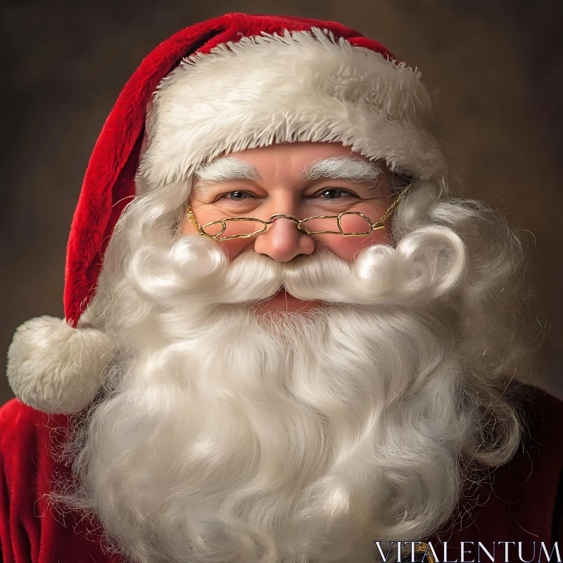 Cheerful Santa Claus with White Beard AI Image