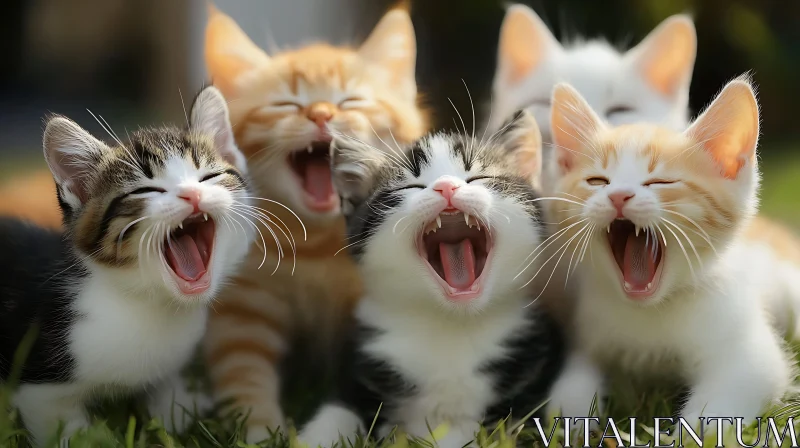 Cute Yawning Kittens AI Image