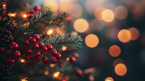 Holiday Bokeh and Christmas Tree Decor