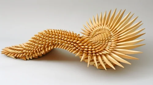 Close-up Wooden Sculpture | Abstract Three-Dimensional Art