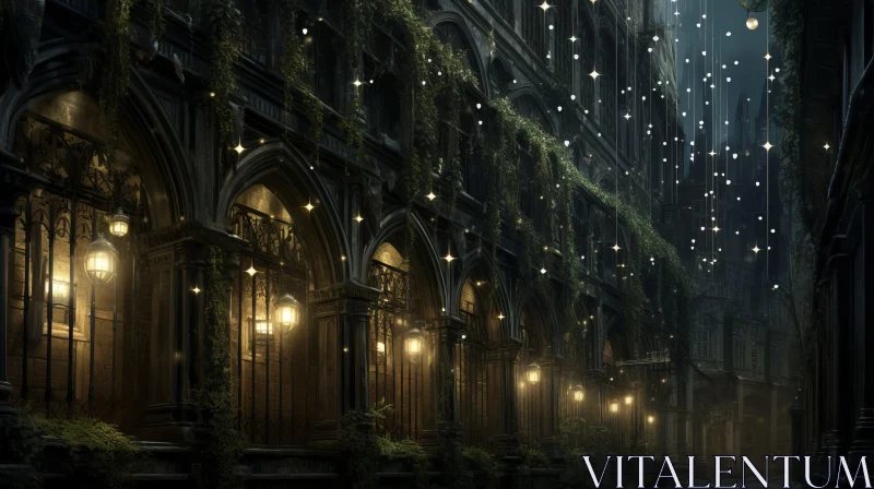 Enchanting Dark Alleyway at Night | Fantasy Wallpapers AI Image