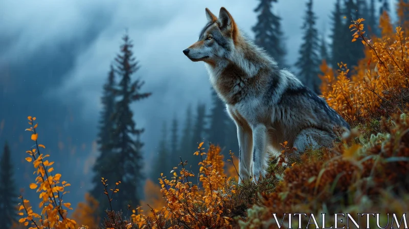 Majestic Wolf in the Wild | Nature Photography AI Image