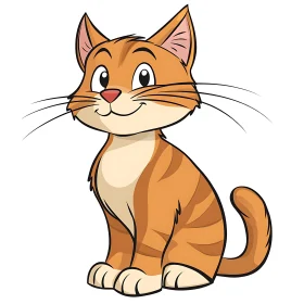 Cute Orange Cat Cartoon