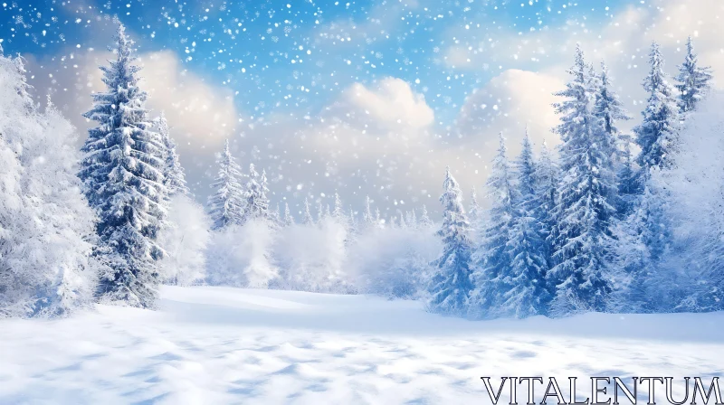 AI ART Snowy Winter Wonderland in the Forest