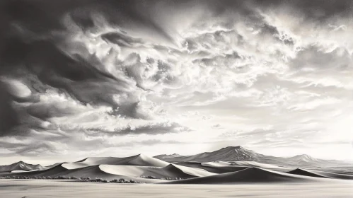 Breathtaking Black-and-White Desert Scene