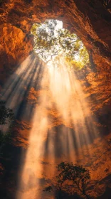 Beams of Sunlight in a Cave