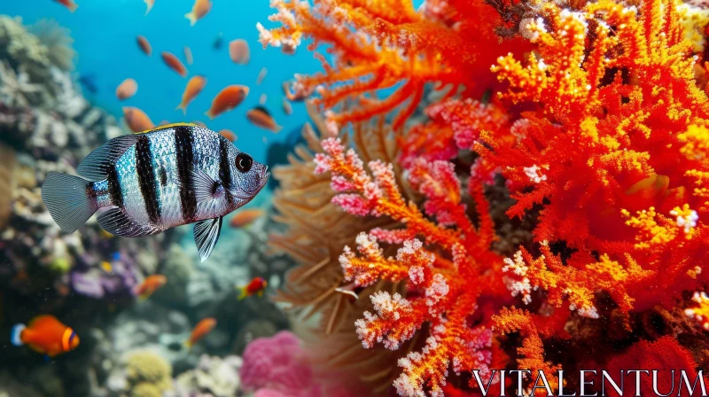 Discover the Magic of an Underwater Coral Reef in the Red Sea AI Image