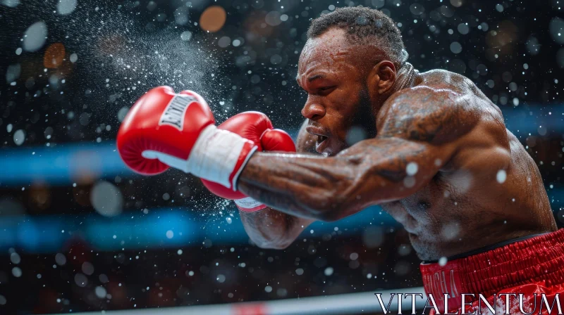 Powerful Boxing Action in the Rain | Nikon D850 Image AI Image