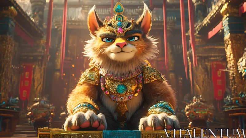 Royal Cat in Opulent Jewelry AI Image