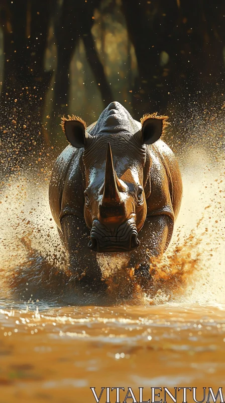 Rhinoceros in Motion AI Image